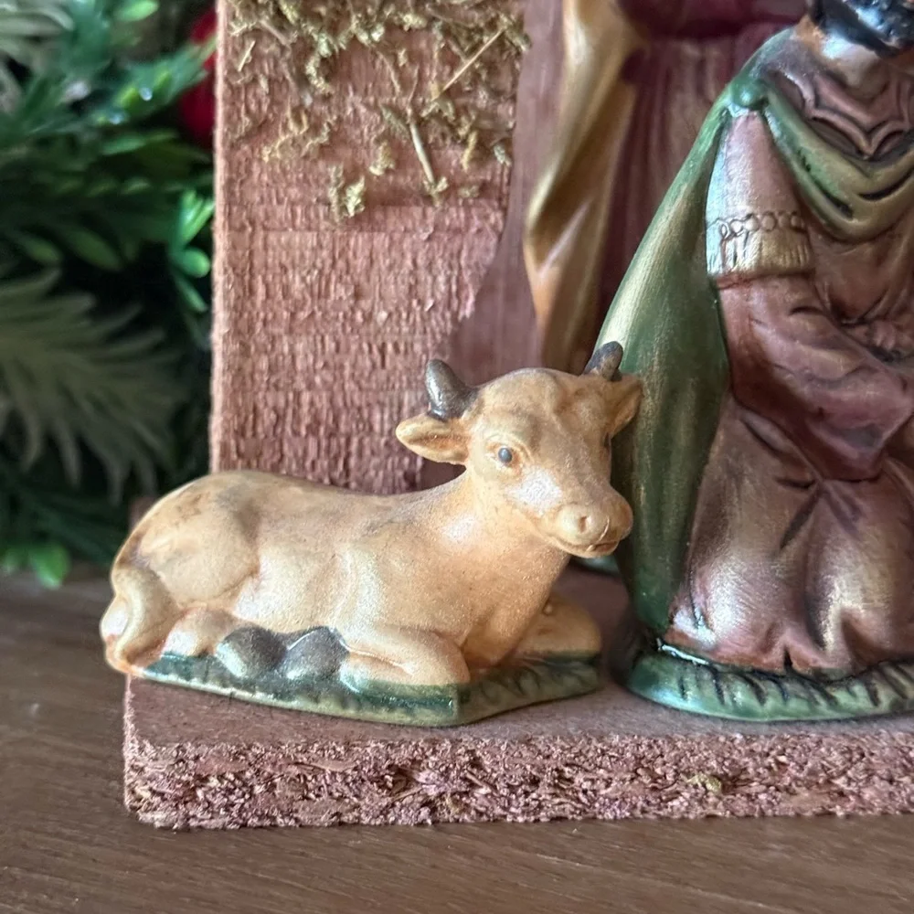 Vintage 1994 Porcelain Hand-Painted Nativity Set – Multi-Color Holiday Décor